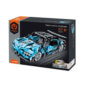 Tradeopia DIY Super Sportscar Premium Building Block Kit (422 Pieces) with Pull Back Action - Educational STEM Toy for Ages 6+