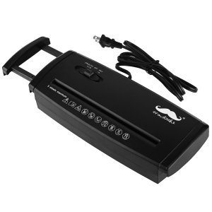 Moustache 5-Sheet Strip Cut Shredder with Extendable Arm, CD Credit Card Home Office Portable Paper Shredder Without Wastebasket
