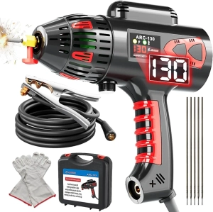 Portable Handheld 110V ARC Welding Machine - 130Amp Digital Display IGBT Inverter | Welding Tool Set with Toolbox Included