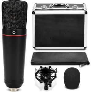 Pyle Large Diaphragm Cardioid Condenser XLR Microphone Kit - Big Capsule 34mm Pro Audio Mic