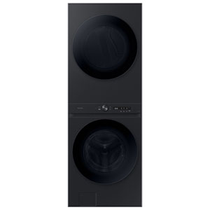 Samsung 500 Series Front Load Laundry Hub 5.3 Cu.Ft. Electric Washer & 7.6 Cu.Ft. (WH46DBH550EVAC)- Black Stainless