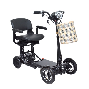 MS-3000 Super Seat Foldable Mobility Scooter | Lightweight & Easy-Store, High-Performance Eco-Friendly, Up to 25 km Range | Adjustable Comfort Seat | Robust Aluminum Frame | Black