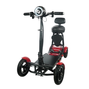MS-3000 Foldable Mobility Scooter | Lightweight & Easy-Store, High-Performance Eco-Friendly, Up to 25 km Range | Adjustable Comfort Seat | Robust Aluminum Frame | Red