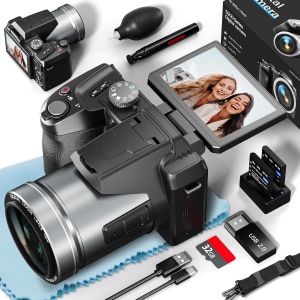 Digital Camera 5K 64MP 16X 3" WiFi Autofocus Video Camera Vlogging for YouTube With 32GB TF