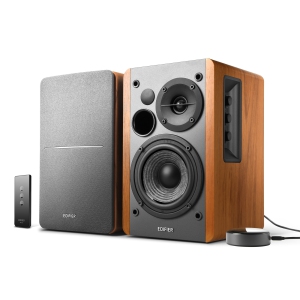 Edifier R1280T Powered Bookshelf Speakers with WiiM Mini Wi-Fi Audio Streamer, Stream Hi-Res Audio from Spotify, Amazon Music and More