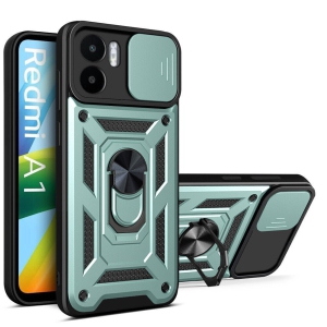 [CSmart] Hybrid Magnetic Hard Kickstand Case Cover with Ring Holder for Motorola Moto Edge 2023, Midnight Green