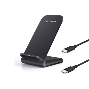 20 W Wireless Charger Stand Pad - Induction Fast Charging Dock Station for iPhone 17, 16, 15, 14, 13, 12, 11 Pro, LG, Samsung, Motorola, and Google Pixel
