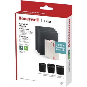 Honeywell HEPA Air Purifier Filter Kit Includes 3 HEPA R Replacement Filters and 4 A Carbon Pre-Cut Pre-Filters Airborne Allergen Air Filter Targets Wildfire/Smoke, Pollen, Pet Dan