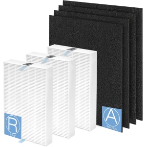 HPA300 Replacement Filters Compatible with Honeywell HA300, HPA300, HPA300VP, HPA304, HPA3300, HPA5300 & HPA8350 air purifier, Including 3 HEPA Filters R & 4 Activated Carbon Pre-f