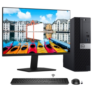 Dell OptiPlex 7060 SFF Desktop Computer PC, Intel Hexa-Core i5 8th Gen, 16GB DDR4 RAM, 256GB NVMe SSD, Windows 11 Pro, 24 inch Monitor, WIFI + Bluetooth -Refurbished (Good)