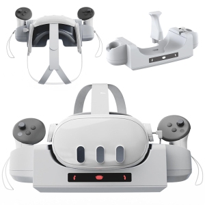 Charging Dock Station Compatible with Oculus/Meta Quest 3 VR Headset and Controller Fast Charger Base Wall Mount Charging Stand for Quest3 Accessories