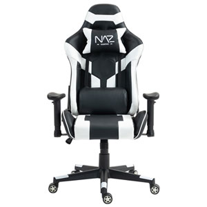 Naz Gladius Ergonomic High-Back Faux Leather Gaming Chair - Black/White