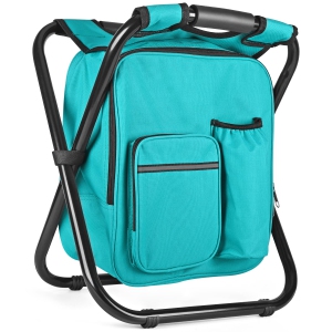 Backpack Stool Cooler Chair Heavy Duty 400 LBS Max Load Portable Lightweight Stool Backpack Folding Fishing Cooler Stool for Camping Hunting Fishing