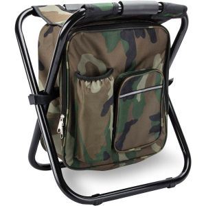Backpack Stool Cooler Chair Heavy Duty 400 LBS Max Load Portable Lightweight Stool Folding Cooler Stool for Camping Hunting Fishing