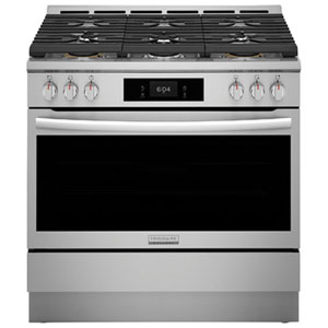 Frigidaire Gallery 36" 4.6 Cu. Ft. True Convection 6-Burner Gas Air Fry Range (GCFG3661AF) - Stainless