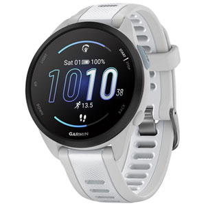 Garmin Forerunner 165 AMOLED 45mm Bluetooth GPS Running Smartwatch - Mist Grey/Whitestone