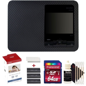 Imprimante photo compacte Canon SELPHY CP1500 noire avec kit de papier couleur 4x6