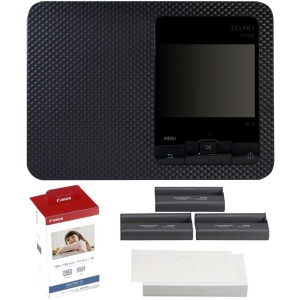 Canon SELPHY CP1500 Compact Photo Printer Black with KP-108IN Paper Set 3115B001