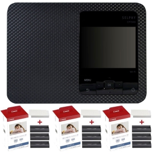 Canon SELPHY CP1500 Compact Photo Printer Black + 3x KP-108IN Paper Set 3115B001
