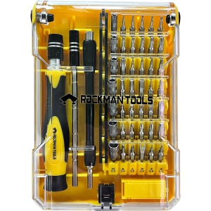 Rockman Tools Basics 45 PCS Precision Screwdriver Bit Set- 1PC Precision Bits Driver, 1PC 120mm Precision Magnetic Holder, 1PC 120mm Precision Spring Tube