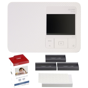 Imprimante photo compacte Canon SELPHY CP1500 blanche avec kit de papier KP-108IN 3115B001