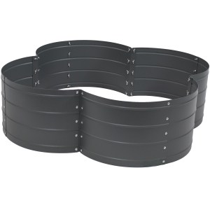 Sunnydaze 4-Leaf Clover-Shaped Galvanized Steel Raised Planter Bed - Gray