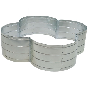 Sunnydaze 4-Leaf Clover-Shaped Galvanized Steel Raised Planter Bed - Silver