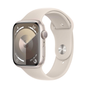 Apple Watch Series 9 (GPS) 45mm Starlight Aluminium Case with Starlight Sport Band - Medium / Large 160-210mm (Brand New)