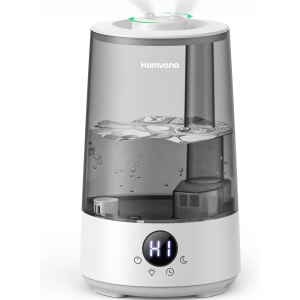 Homvana Humidifiers for Bedroom Home, 3.6L Top-Fill Cool Mist Small Humidifier for Baby Nursery Plants Large Room, 34H Runtime, Quiet, Auto-Shut Off