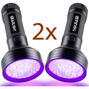 GearLight UV Flashlight Black Light from 68 LED Blacklight Flashlight Dog/Cat Pet Urine Detector, Bed Bug, Resin Curing, Dog Stain, and Carpet Odor Eliminator Remover (Pair)