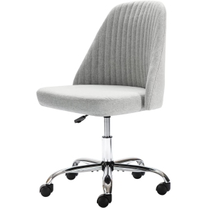 Home Office Modern Linen Fabric Armless Mid-Back Office Chair