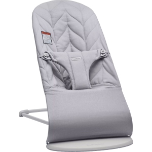 BabyBjorn Bouncer Bliss in Woven Fabric - Petal Quilt, Light Grey on Light Gray Frame