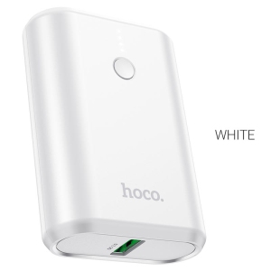 10000 mAh USB-C External Battery Charger Portable Mini Power Bank for iPhone Samsung iPad Tablets, White