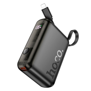 10000 mAh External Battery Charger Portable Power Bank & LED with Lightning Cable for iPhone Samsung iPad Tablets, Black