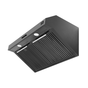 Forno Bari Espresso 30-inch Under Cabinet in Black 400CFM Range Hood, with additional Brass Filter Handles
