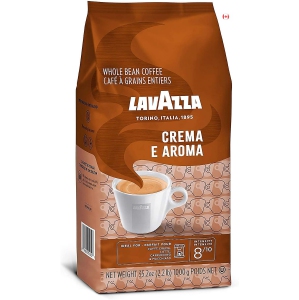 Lavazza Crema E Aroma Whole Bean Coffee Blend - Medium Roast, 1 kg Bag | Intense, Earthy Flavor with Long Lasting Crema | Non-GMO