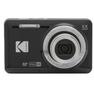 KODAK PIXPRO FZ55-BK 16MP Digital Camera 5X Optical Zoom 28mm Wide Angle 1080P Full HD Video 2.7" LCD Vlogging Camera (Black)
