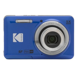 KODAK PIXPRO FZ55-BL 16MP Digital Camera 5X Optical Zoom 28mm Wide Angle 1080P Full HD Video 2.7" LCD Vlogging Camera (Blue)