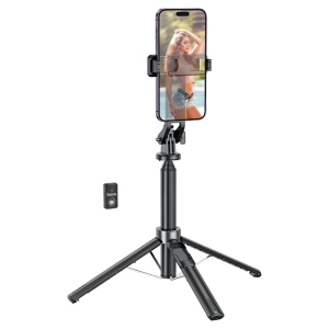 Selfie Stick Tripod & Wireless Bluetooth Remote Extendable Monopod Stand for Live Stream Tiktok iPhone Samsung Smartphones