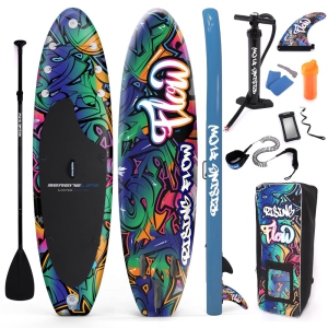 Rising Flow Paddleboard SUP - Stand Up Water Paddle-Board w/ Waterproof Mobile Phone Case (10’6”)
