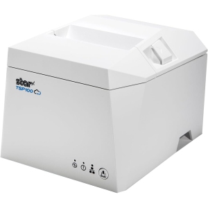 Star Micronics Thermal Receipt Printer TSP143IVUE - TSP100IV Series Cutter, AOA, USB-C, USB-A, Ethernet (LAN), CLOUDPRNT with Ethernet and USB Cable, White