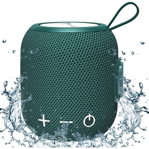Bluetooth Speaker Wireless Bluetooth 5.0, Mini Portable Speakers 360 HD Surround Sound Stereo IPX7 Waterproof for Inside and Outdoor Speaker Green