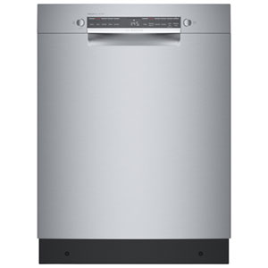 Bosch 300 Series 24" 46dB Smart Front-Control Triple Filtration Stainless Steel Tub Dishwasher ENERGY STAR (SGE53C55UC) - Stainless Steel