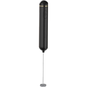 Milk Frother Handheld, Milk Frother Battery Operated Electric Whisk, Foam Maker and Mini Drink Mixer for Coffee, Cappuccino, Lattes, Matcha, Hot Chocolate Black