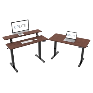 Uplite Single Motor Electric 48x24 inch Height Adjustable Standing Desk – Height Adjustable Shelf Desktop