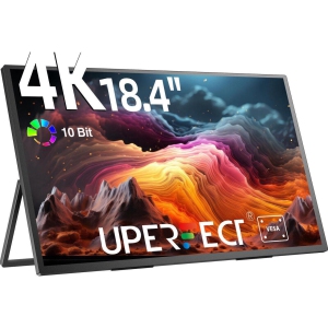 UPERFECT 18.4" 4K Moniteur portable Ultra HD Affichage des jeux HDMI Écran d'ordinateur portable de type C*2 UHD Moniteur de jeux 10Bit Stand réglable