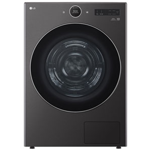 LG 7.8 Cu. Ft. Large Capacity Stackable Ventless Heat Pump Electric Dryer with AI Sensor Dry, Heat Pump, Energy Star & ThinQ (DLHC6702B) - Black Steel