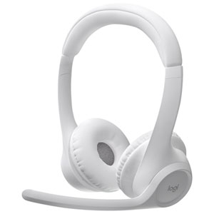 Logitech Zone 300 Bluetooth Wireless Headset with Noise Cancelling Microphone - Off for PC -White