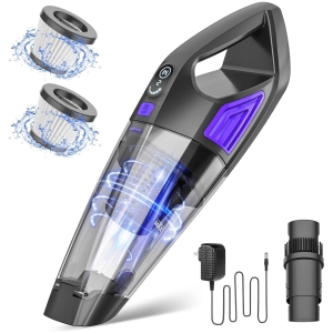 Cordless Bagless Handheld Vacuum for Car & Pet Hair with 9000Pa Suction, 25 Min Runtime, 500mL Dust Cup