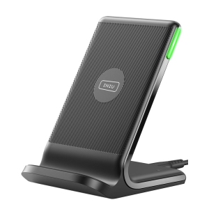 INIU 15W Qi Wireless Charging Station with Sleep-Friendly LED Light for iPhone, Samsung and More - Black